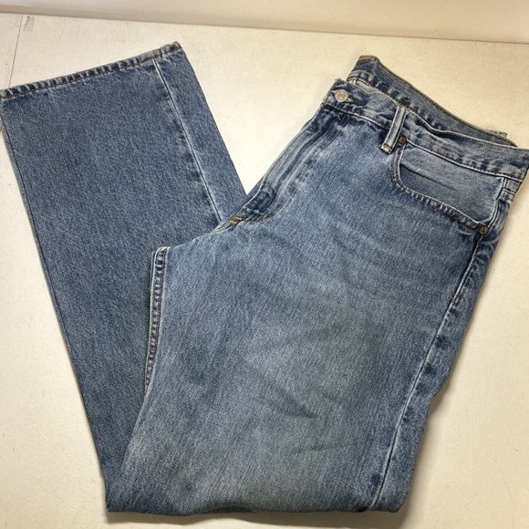 Ralph Lauren Polo Jeans 15941 Mens 36x30 Blue Denim Straight Leg Medium Wash - Picture 1 of 16